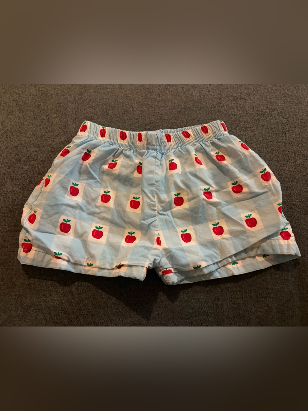 Cecil and Lou Light Blue Kids Apple-Print Cotton Shorts